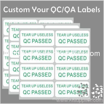 Adhesive Destructive Label Maker,custom Adhesive Qc Pass Label 